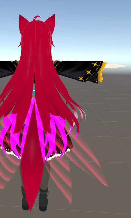 Avatar tail modification preview in Unity.